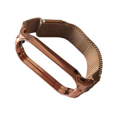 Ремінець Milanese Loop для Xiaomi Mi Band 3/4/5/6 Beige gold 86713