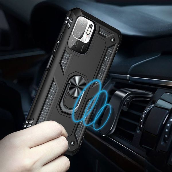 Протиударний чохол Serg Magnet Ring для Xiaomi Redmi Note 10 5G / Poco M3 Pro Чорний 59033