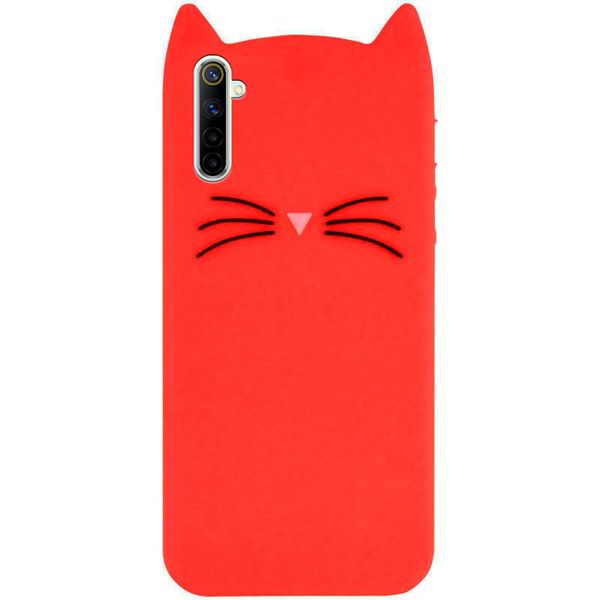 Чехол 3D Cat для Realme 6 Красный 58757