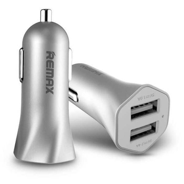 Автомобильное зарядное устройство Remax RCC204 2USB / 2.4A Silver 37571