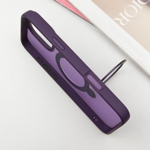 Чехол Metal Buttons MagSafe Colorful HQ Ring для Iphone 16 Pro Purple