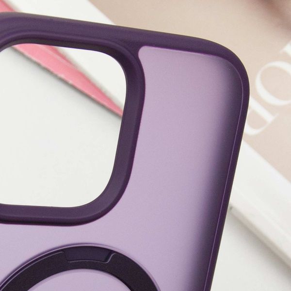 Чехол Metal Buttons MagSafe Colorful HQ Ring для Iphone 16 Pro Purple