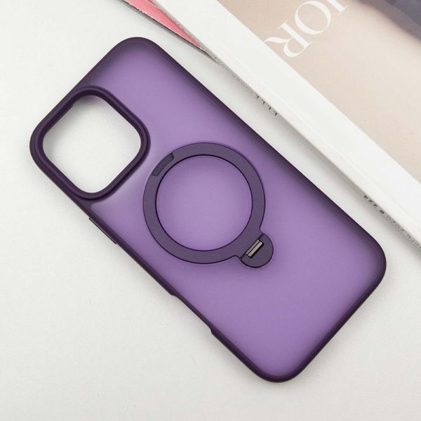 Чехол Metal Buttons MagSafe Colorful HQ Ring для Iphone 16 Pro Purple