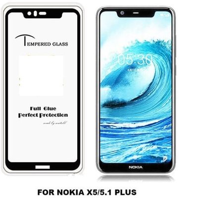 Защитное стекло Tempered Full для Nokia 5.1 Plus / Nokia X5 Black 39840