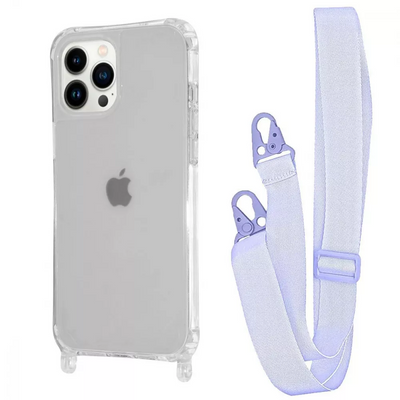 Чехол WAVE с ремешком для Iphone 15 Pro Прозрачный / Light purple 82740