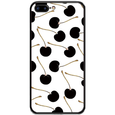 Чехол TPU+Glass Kingxbar со стразами для Iphone 7 / 8 / SE 2020 Прозрачный / Вишни 68395