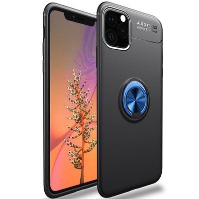 Чохол Din Color Magnet Ring для Iphone 12 / 12 Pro Чорний / Синій 52876