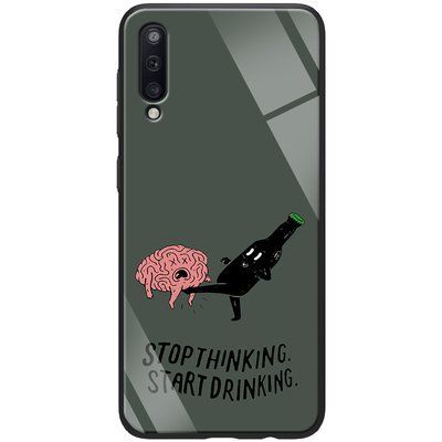 Чохол TPU+Glass ForFun для Samsung Galaxy A50/A30s Stopthinking / Сірий 44269