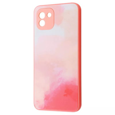 Чехол TPU+Glass Marble Clouds для Samsung Galaxy A03 Pink sand 61355