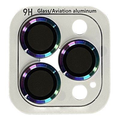 Захисне скло Metal Classic на камеру для IPhone 15 Pro / 15 Pro Max Бузковий / Rainbow 81282