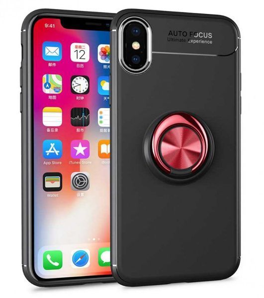 Чехол Din Color Magnet Ring для Iphone X / XS Красный / Red 33848