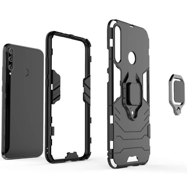 Противоударный чехол Transforme Ring для Huawei P40 Lite E / Y7P 2020 Черный / Soul Black 43321