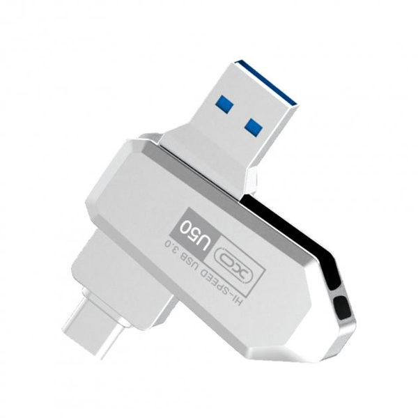 Флеш-пам'ять XO U50 Type-c to USB OTG 32GB Silver 66689