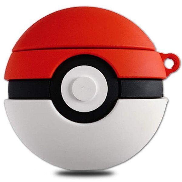 Чехол Pokemon с карабином для Apple Airpods Покебол / Красно-белый 50564