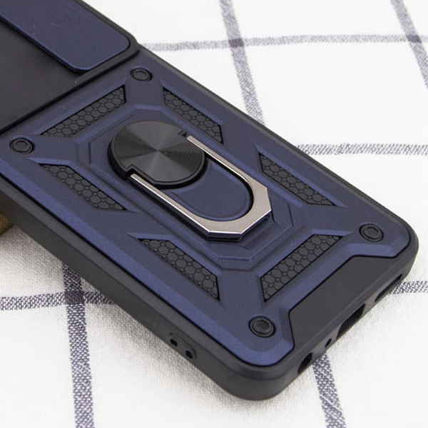 Противоударный чехол Camsh Serg Ring для Samsung Galaxy A03 Core Синий 63425