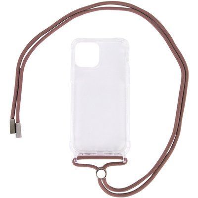 Чехол Crossbody Transparent со шнурком для Iphone 11 Pro Max Бледно-коричневый 57184