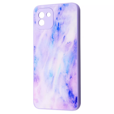 Чехол TPU+Glass Marble Clouds для Samsung Galaxy A03 Purple 61356