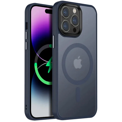 Чохол Metal Buttons MagSafe Colorful для Iphone 13 Pro Navy Blue 87158