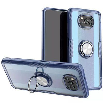 Чехол Din Crystal Magnet Ring для Xiaomi Poco X3 NFC / Poco X3 Темно-синий 48457