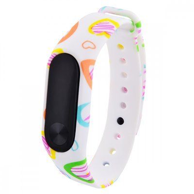 Ремешок с рисунком для Xiaomi Mi Band 3/4 hearts 34713
