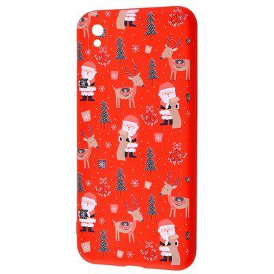 Чехол WAVE New Year для Xiaomi Redmi 9A Santa Claus and Deer / Red 48297