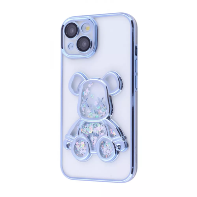 Чохол Shining Bear з блискітками для Iphone 15 Sierra blue 82390