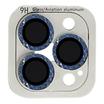 Защитное стекло Metal Shine на камеру для Iphone 12 Pro Max Синий / Blue 68951