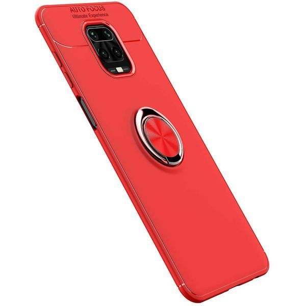 Чохол Din Color Magnet Ring для Xiaomi Redmi Note 9s / Note 9 Pro / Note 9 Pro Max Червоний 40578