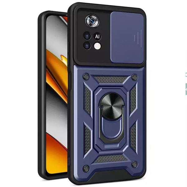 Противоударный чехол Camsh Serg Ring для Xiaomi Poco M4 Pro 4G Красный 66439