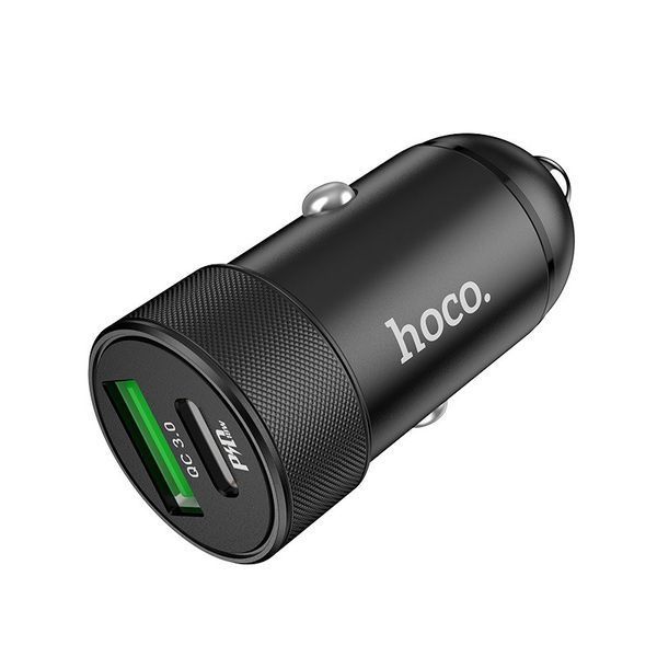 Автомобильное зарядное устройство Hoco Z32B PD+Quick Charge 3.0 + Type-C to lightning 1USB / 18W / 4.5A Black 47296