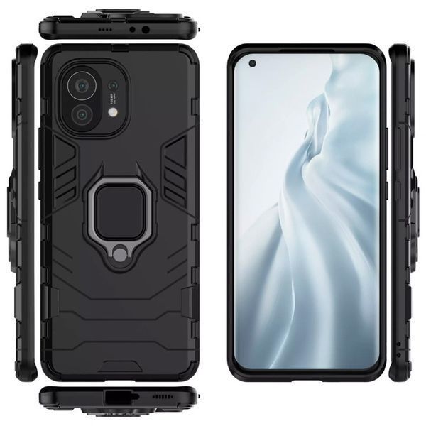 Противоударный чехол Transforme Ring для Xiaomi Mi 11 Черный / Soul Black 55370