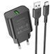Сетевое зарядное устройство Borofone BA72A Spring QC3.0 + Type-C 1USB / 18W Black 81292 1