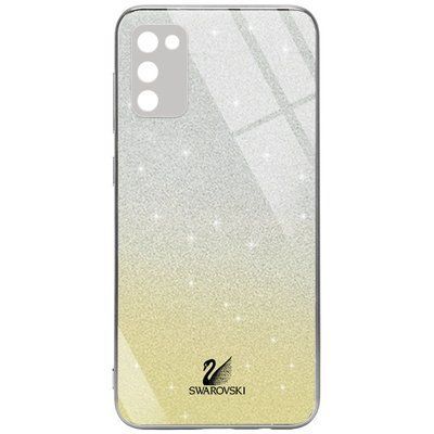 Чохол TPU+Glass з блискітками Swarovski для Samsung Galaxy A02s Золотий 59714