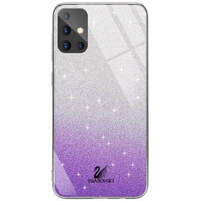 Чохол TPU+Glass з блискітками Swarovski для Samsung Galaxy A51 Фіолетовий 56087