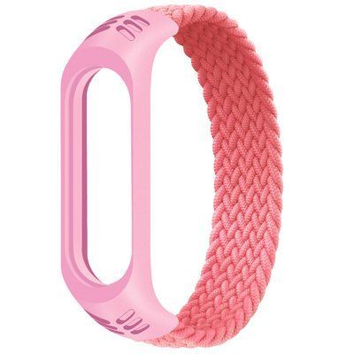 Ремешок Braided Solo Loop для Xiaomi Mi Band 3/4/5/6 L Pink 60172