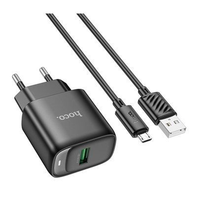 Зарядний пристрій HOCO C140A+кабель MicroUSB 1USB 18W Black 84234