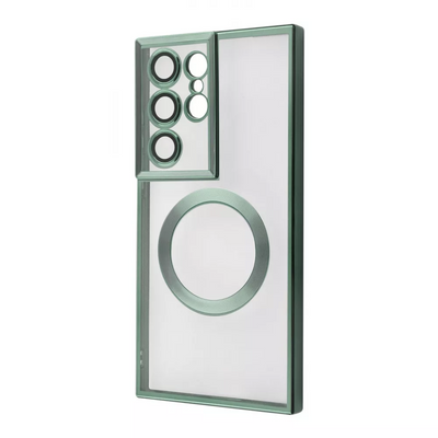 Чехол WAVE Metal Color MagSafe для Samsung Galaxy S23 Ultra Прозрачный / Green 70755