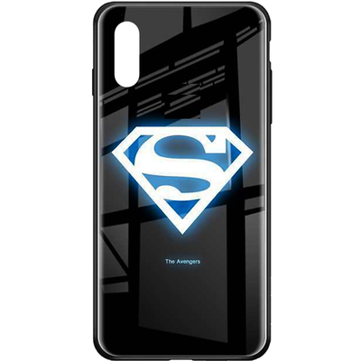 Чехол Night Luminous Glass Case для Iphone XS Max Superman 69915