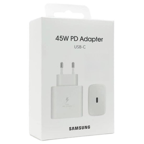 Мережевий зарядний пристрій Samsung Type-C 45W+кабель Type-C to Type-C 1м ААА box White 88418
