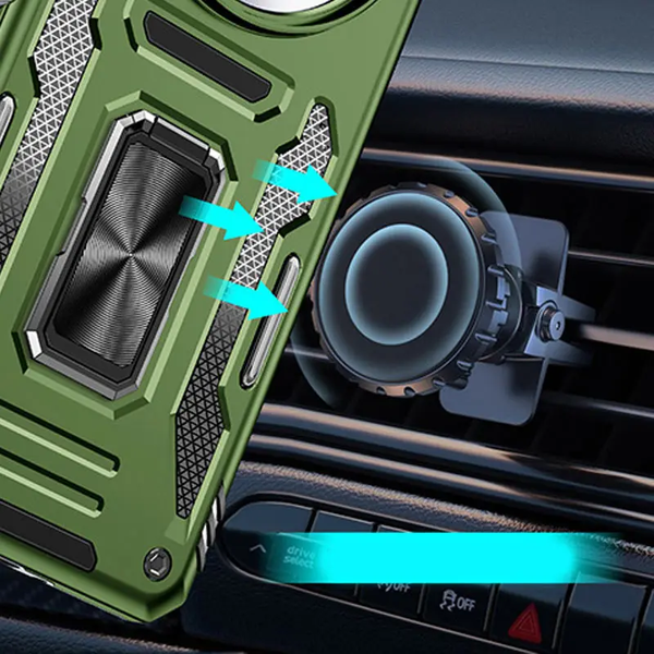 Протиударний чохол Camsh Army Ring для Xiaomi Redmi Note 14 Pro 4G / 5G / Poco X7 Оливковий/Army Green