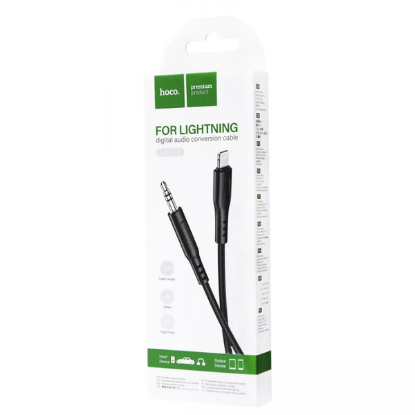 Кабель AUX Hoco UPA18 Lightning 1м Black 60650