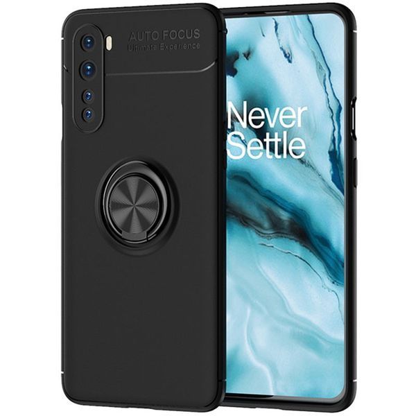 Чехол Din Color Magnet Ring для OnePlus Nord Черный / Синий 60120