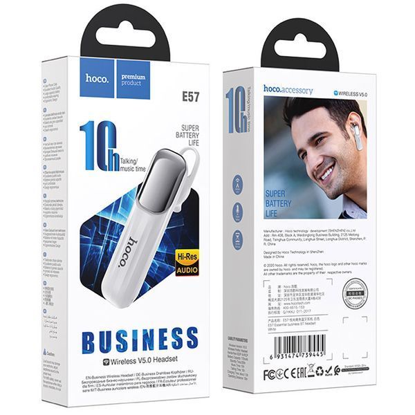 Bluetooth-гарнитура Hoco E57 White 83529
