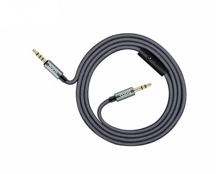 Кабель AUX Hoco UPA04 With Mic 1м Black 41306