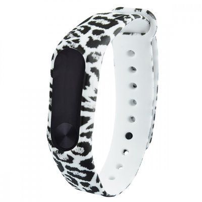 Ремешок с рисунком для Xiaomi Mi Band 3/4 leopard white 34715