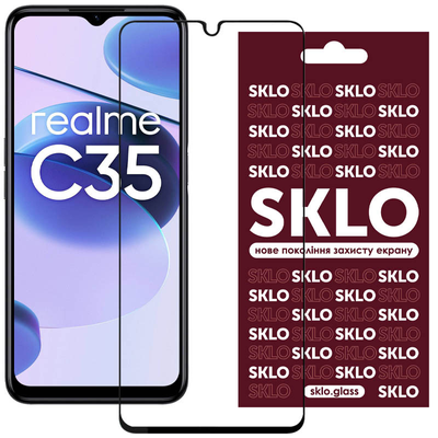 Защитное стекло Premium SKLO для Realme C35 Black 70016