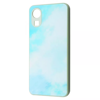 Чохол TPU+Glass Marble Clouds для Samsung Galaxy A03 Core Turquoise 61358