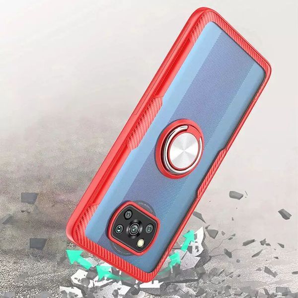 Чехол Din Crystal Magnet Ring для Xiaomi Poco X3 NFC / Poco X3 Красный 48459