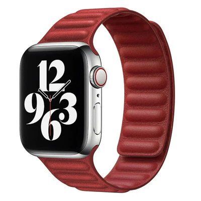 Ремінець Leather Link для Apple Watch 42/44/45/49 mm Червоний / Red 60229