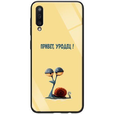 Чохол TPU+Glass ForFun для Samsung Galaxy A50/A30s Привет уродец / Жовтий 44273